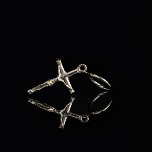 Silver Cross Earring