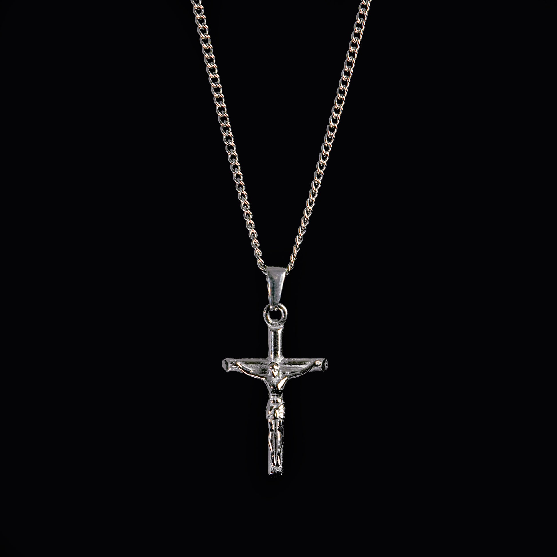 Silver Crucifix Pendant with Chain