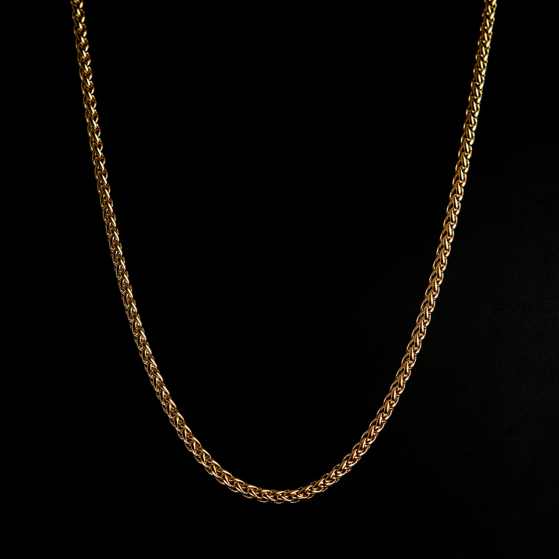 Gold Wheat Chain Necklace Men's