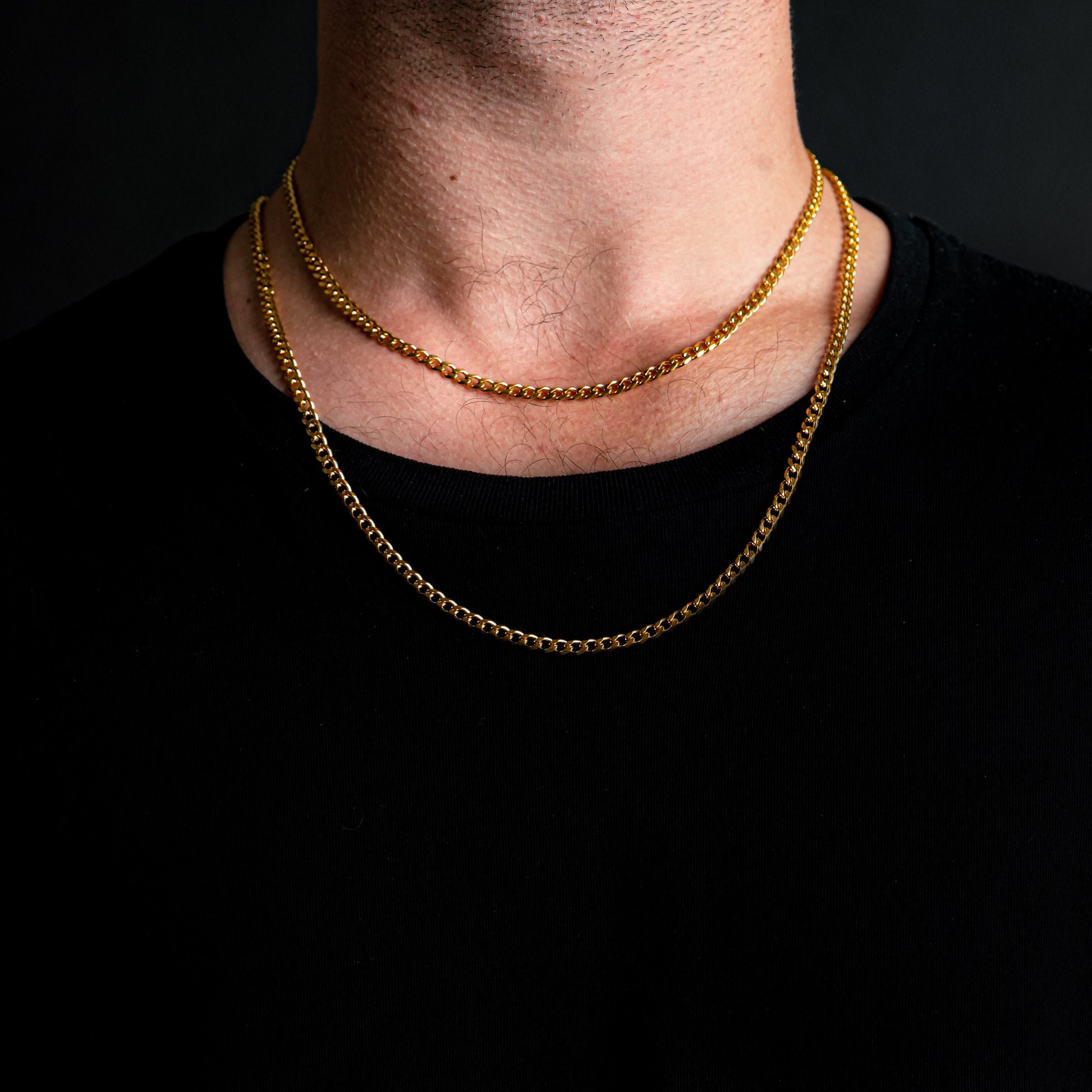 Gold Skinny Hackney Chain Necklace