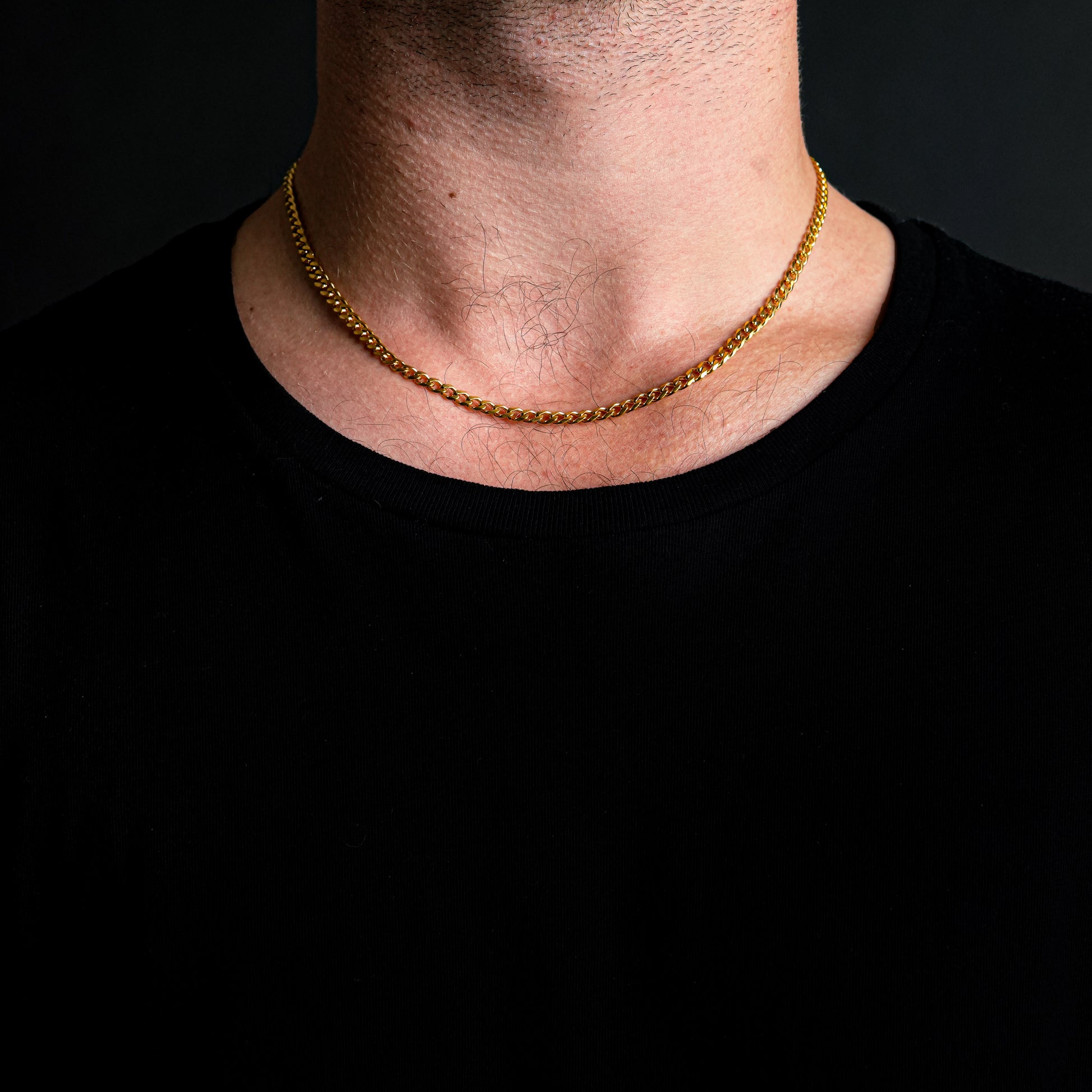 Gold Skinny Hackney Chain Necklace