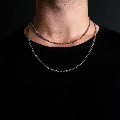 Silver Skinny Hackney Chain Necklace