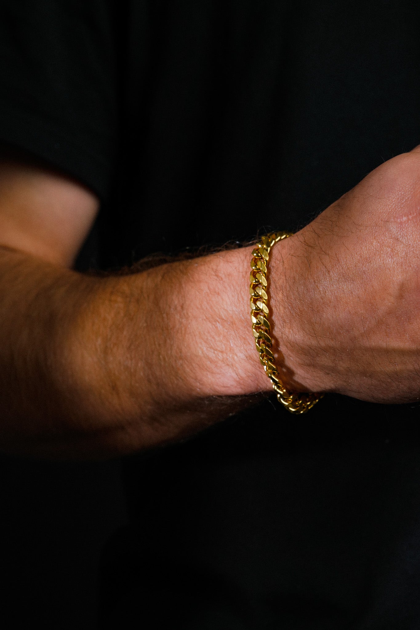 Gold Cuban Chain Bracelet Men's