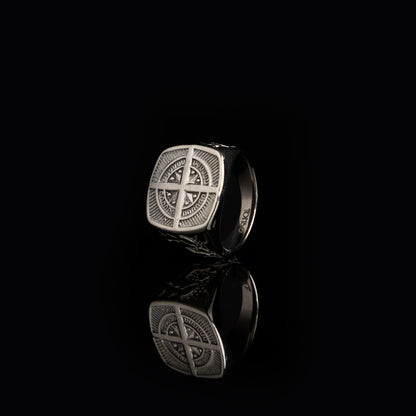 Silver Compass Ring