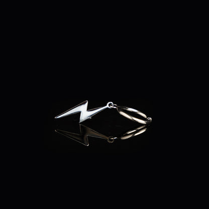 Silver Ziggy Lightning Bolt Earring